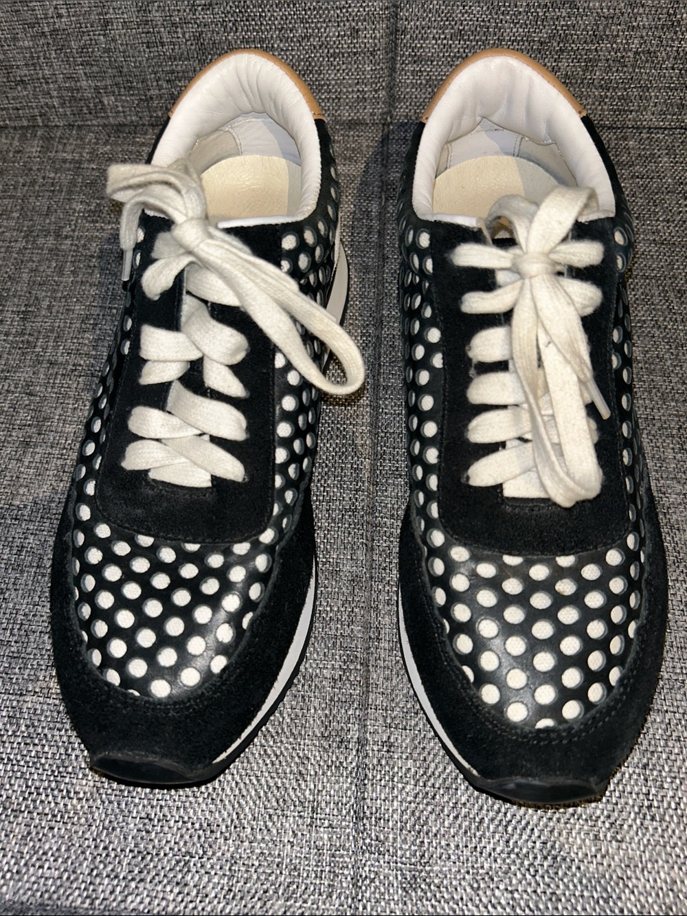 NEW - Loeffler Randall Rio Perforated Sneaker in black suede/leather - Picture 3 of 7